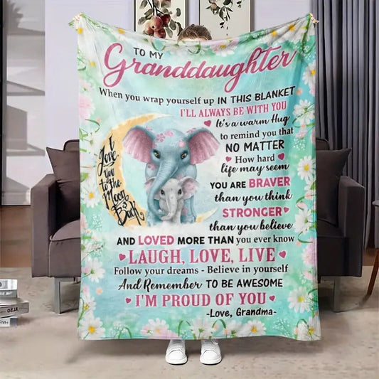 Blanket for Granddaughter Gifts - I’m Proud of You,” From Grandma, Birthday, Christmas, Everyday Encouragement, Inspirational Motivational Blanket