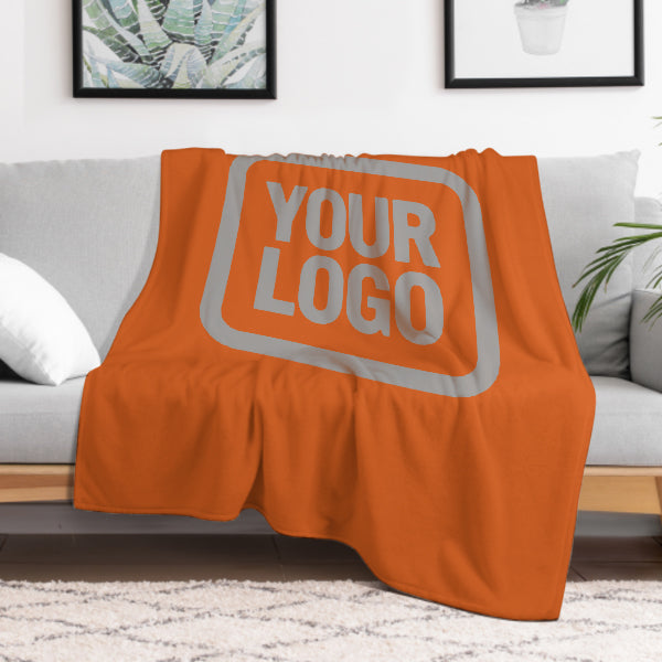 Custom Orange Gray Blanket