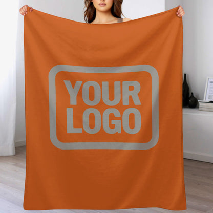 Custom Orange Gray Blanket