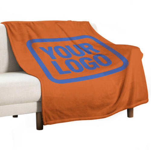 Custom Orange Sky Blue Blanket