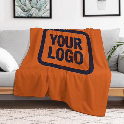 Custom Orange Steel Blue Blanket