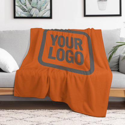 Custom Orange Dark Gray Blanket