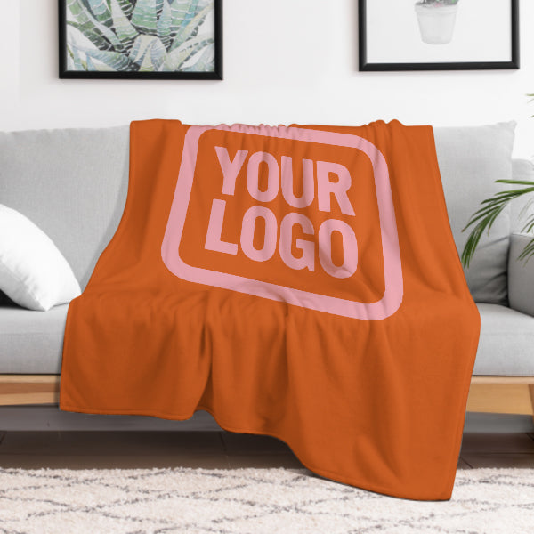 Custom Orange Pink Blanket