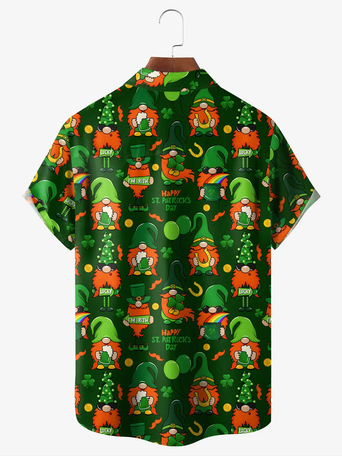 St. Patrick's Day Chest Pocket Short Sleeve Casual Shirt