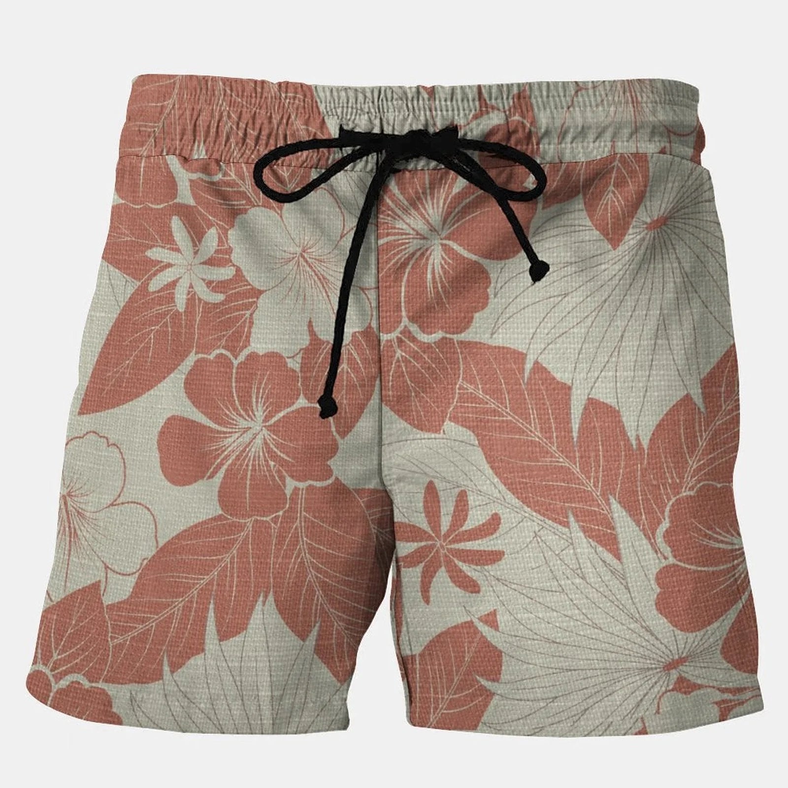 Flowers Pattern Stretch Plus Size Shorts