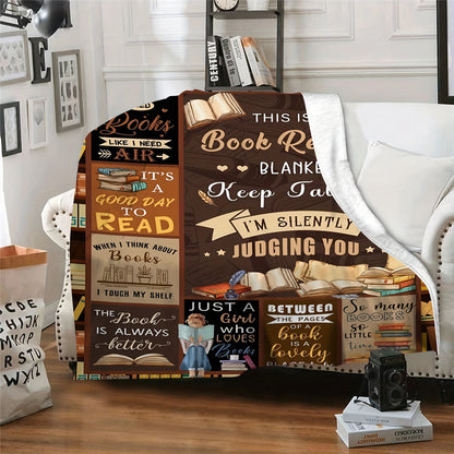 Gifts for Book Lovers Blanket - This is my Book Reading Blanket, Keep Talking I’m Silently Judging You - From Family, Birthday, Christmas, Everyday Encouragement, Inspirational Motivational