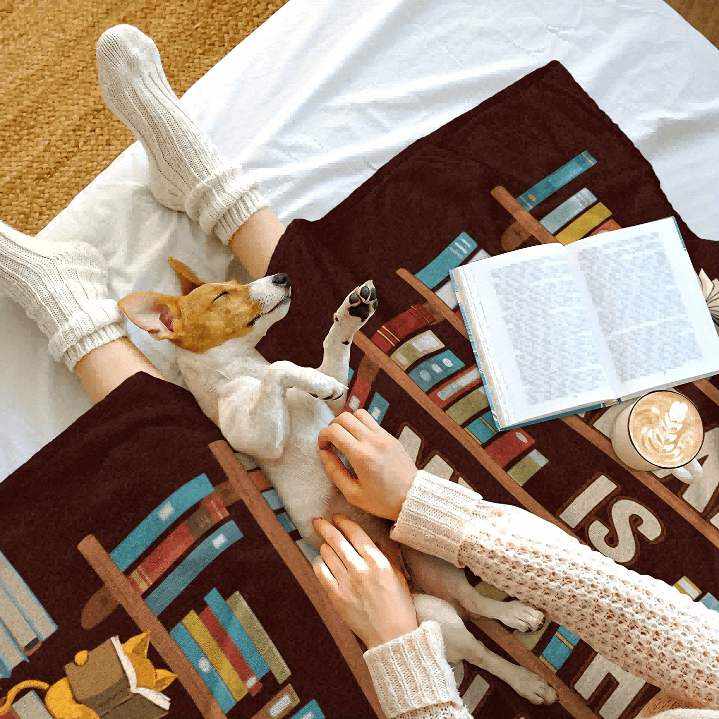 Gifts for Readers Blanket - Reading Is My Happy Place - From Book Lovers, Birthday, Christmas, Everyday Encouragement, Inspirational