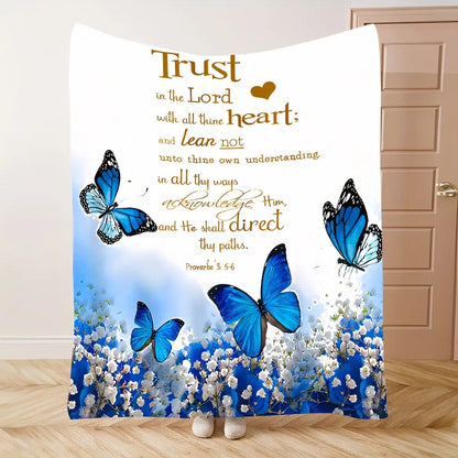 Blanket for Faith Gifts - Trust in the Lord with all thine heart - From Parents, Birthday, Christmas, Everyday Encouragement, Inspirational