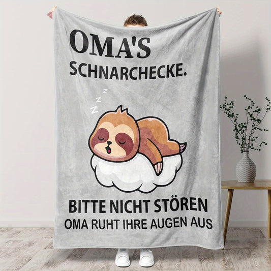 Blanket for Grandma Gifts, “Oma’s Schnarchecke Bitte Nicht Stören Oma Ruht Ihre Augen Aus”, From Grandchildren, Birthday, Christmas, Everyday Encouragement, Motivational