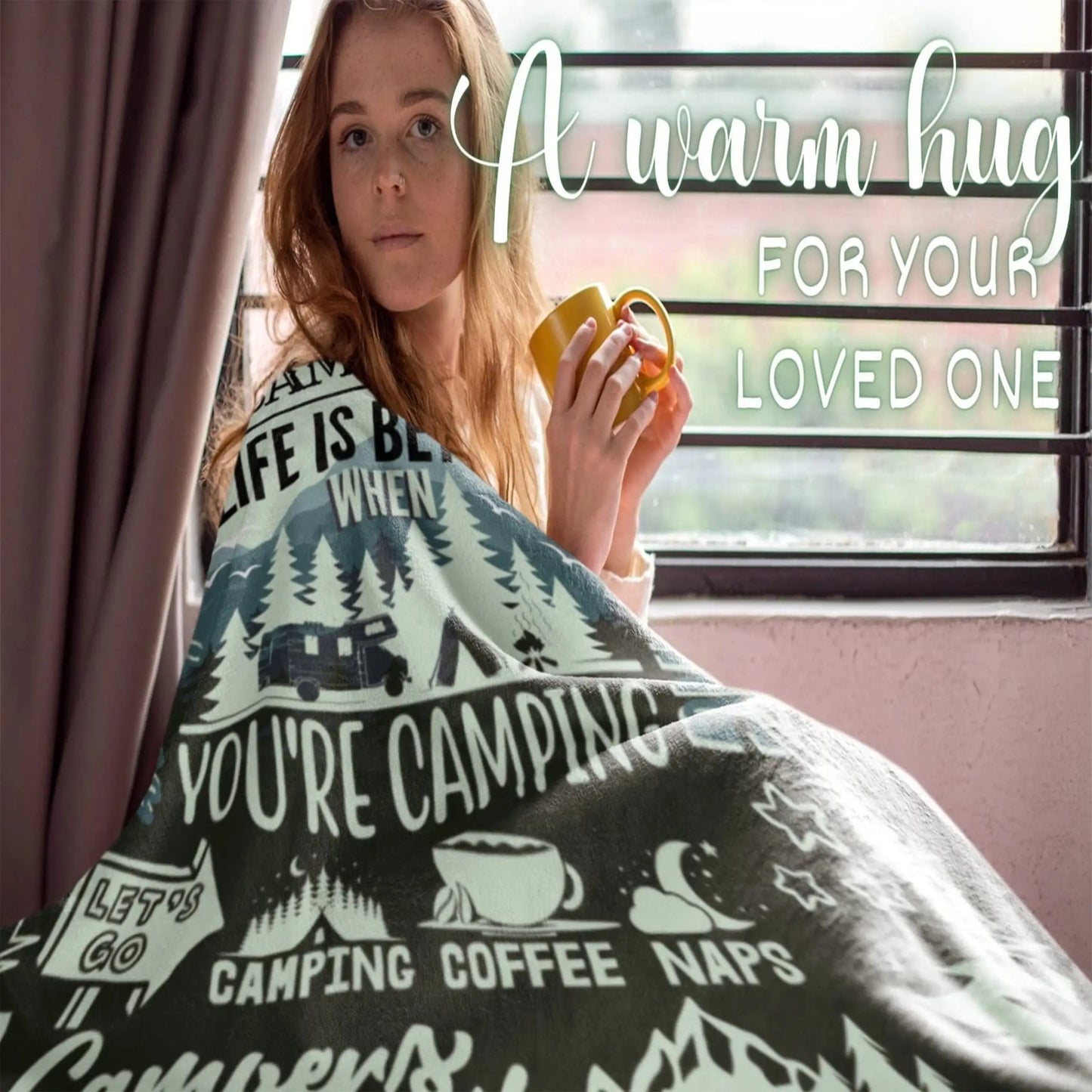 Gifts for Campers Blanket - Life Is Better When You're Camping - From Family Friends, Birthday Christmas Holiday, Inspirational Motivational