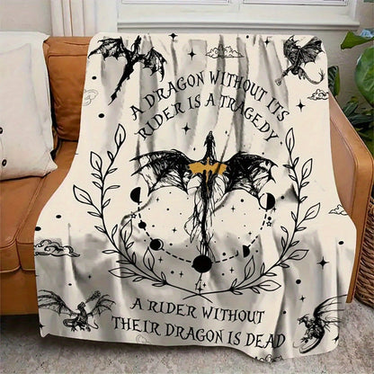 Gifts for Dragon Rider Blanket - A Dragon Without Its Rider Is a Tragedy, A Rider Without Their Dragon Is Dead - From Parents, Birthday, Christmas, Everyday Encouragement, Inspirational