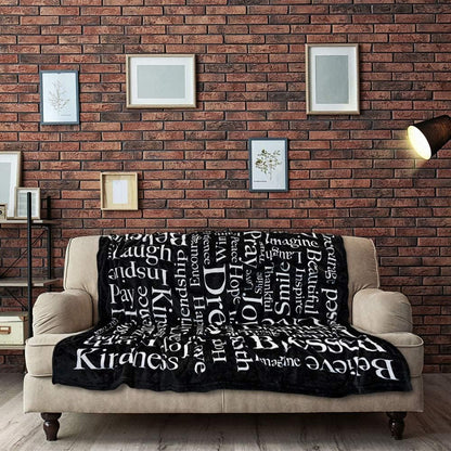 Blanket for Son Gifts, “Dream Joy Hope Blessed Kindness Inspire”, From Mom Dad, Birthday Christmas Graduation, Inspirational Motivational