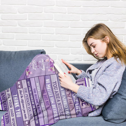 Blanket for Nurse Gifts, “Best Nurse Ever Save One Life You're a Hero”, From Family or Friends, Birthday Christmas Graduation, Inspirational