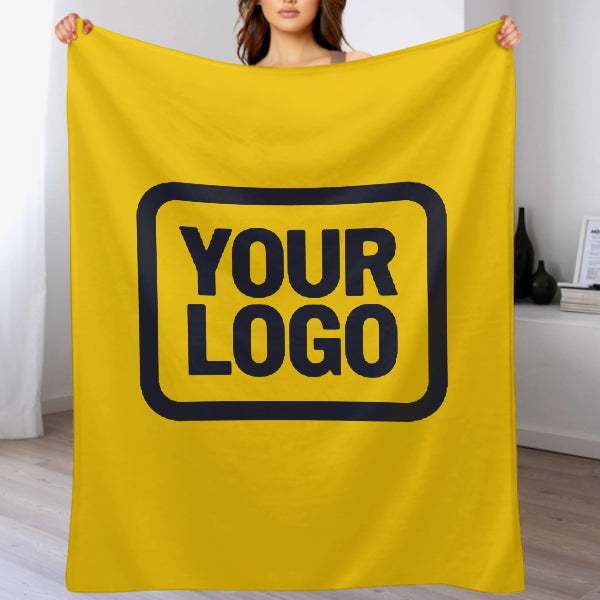 Custom Gold Steel Blue Blanket