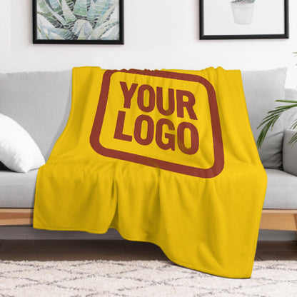 Custom Gold Coral Red Blanket