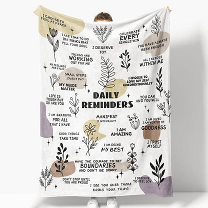 Gifts for Son Blanket, “Daily Reminders”, From Parents, Birthday, Graduation, Everyday Encouragement, Motivational Inspirational