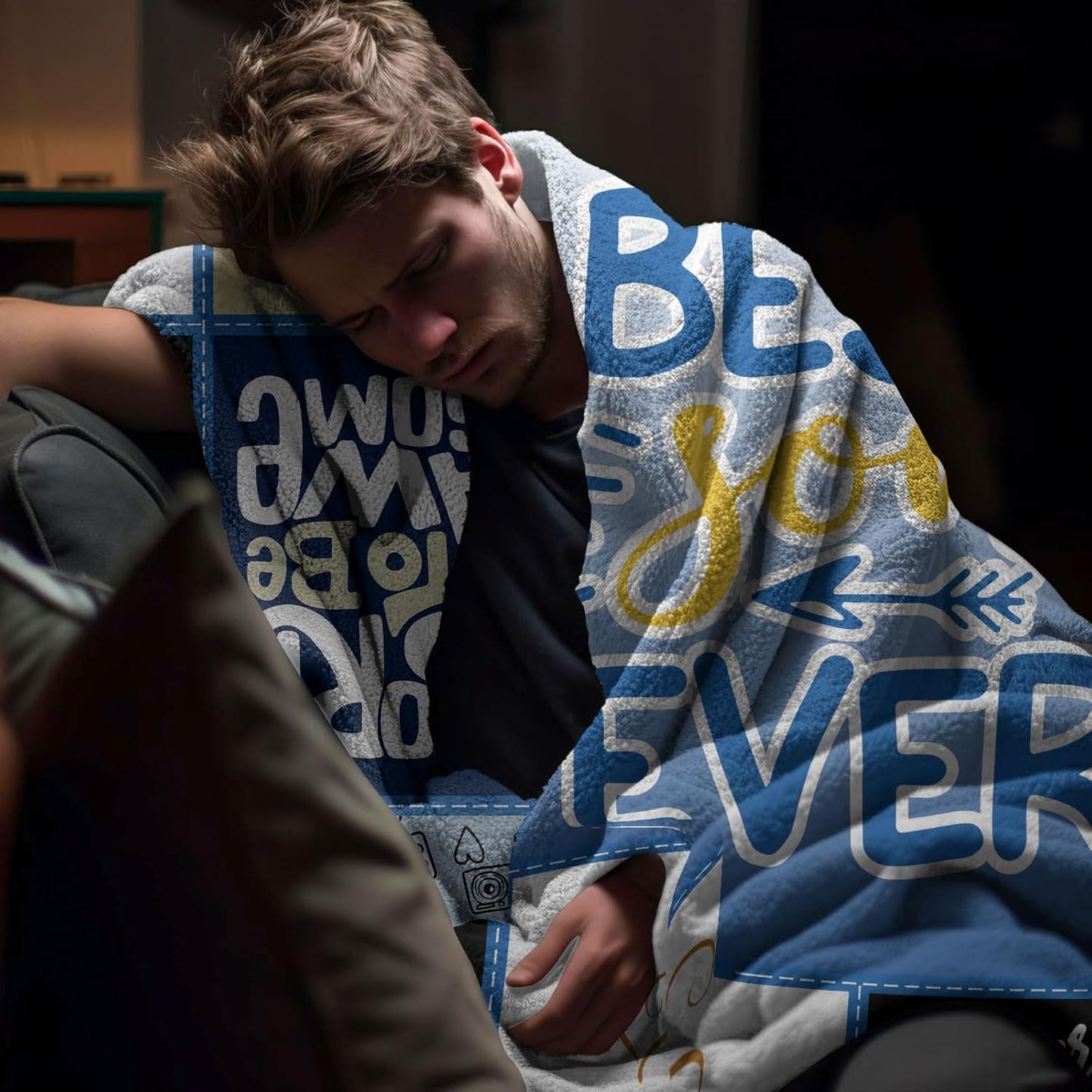 Blanket for Son Gifts, “Best Son Ever”, From Mom Dad, Birthday, Christmas, Graduation, Everyday Encouragement, Inspirational Motivational