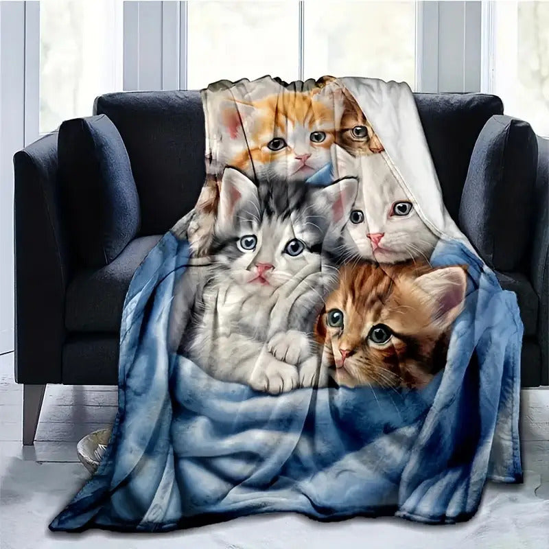 Blanket for Cat Lover Gifts - Cats Are My Favorite People - From Family, Birthday, Christmas, Everyday Encouragement, Inspirational Gift Blanket