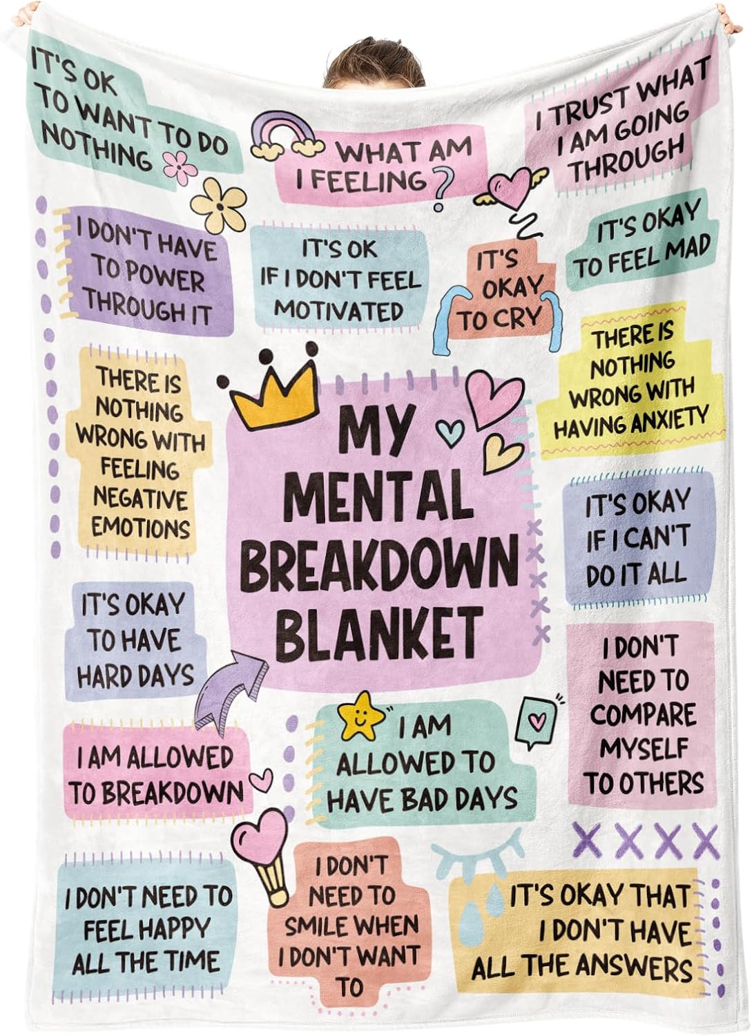 Blanket for Son Gifts, “My Mental Breakdown Blanket”, From Mom Dad, Birthday, Christmas, Everyday Encouragement, Inspirational