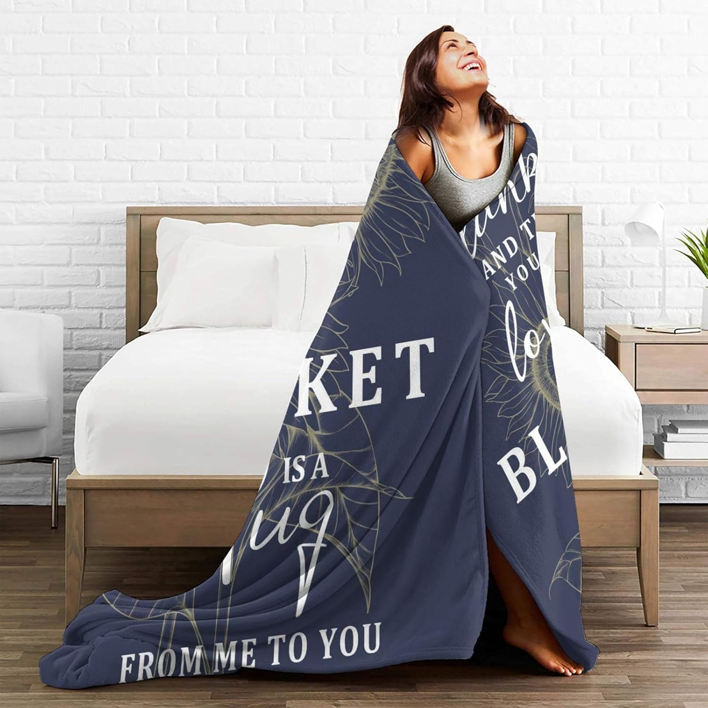 Blanket for Son Gifts, “Wrap Up in This Blanket and Know You Are Loved, This Blanket Is a Hug From Me to You”, From Parents, Birthday, Christmas, Graduation, Inspirational