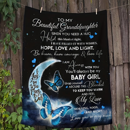 Blanket for Granddaughter Gifts - To My Beautiful Granddaughter When You Need a Hug Hold This Blanket Tight,” From Grandma Grandpa, Birthday Christmas Everyday Encouragement, Inspirational Love