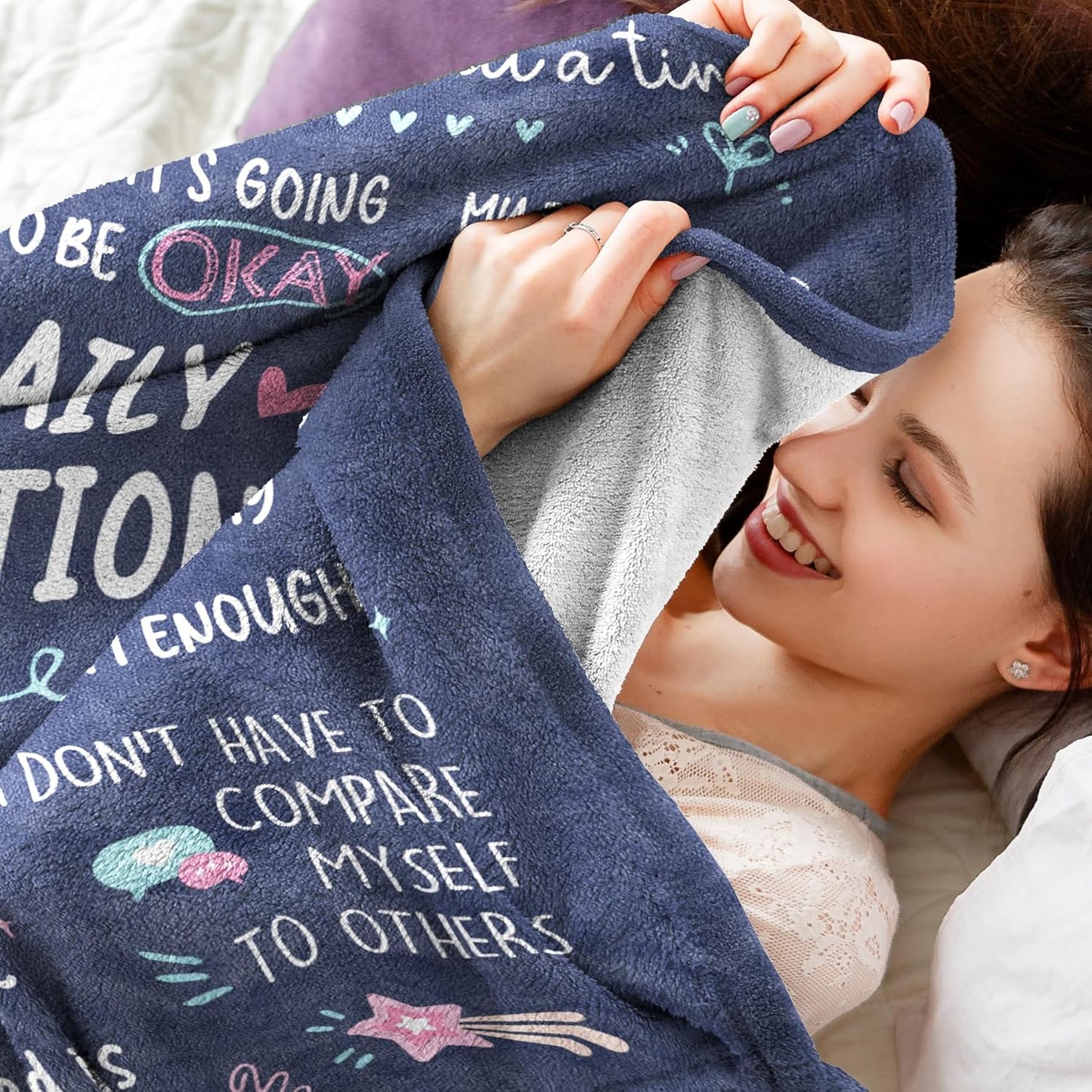 Blanket for Son Gifts, “My Daily Affirmations”, From Mom Dad, Birthday Christmas Graduation Holiday, Inspirational Motivational