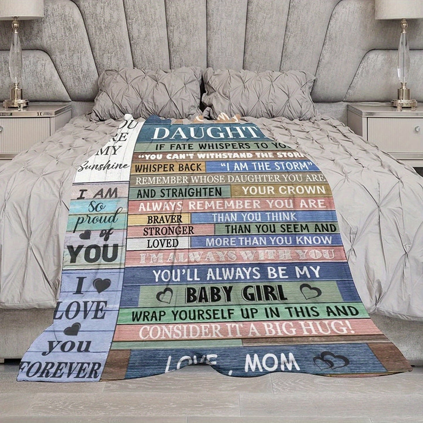 Blanket for Daughter Gifts - You Can't Withstand the Storm, I Am the Storm,” From Mom, Birthday, Christmas, Everyday Encouragement, Inspirational Motivational