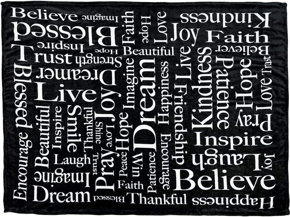 Blanket for Son Gifts, “Dream Joy Hope Blessed Kindness Inspire”, From Mom Dad, Birthday Christmas Graduation, Inspirational Motivational