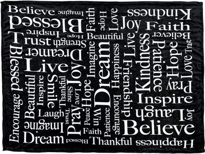 Blanket for Son Gifts, “Dream Joy Hope Blessed Kindness Inspire”, From Mom Dad, Birthday Christmas Graduation, Inspirational Motivational