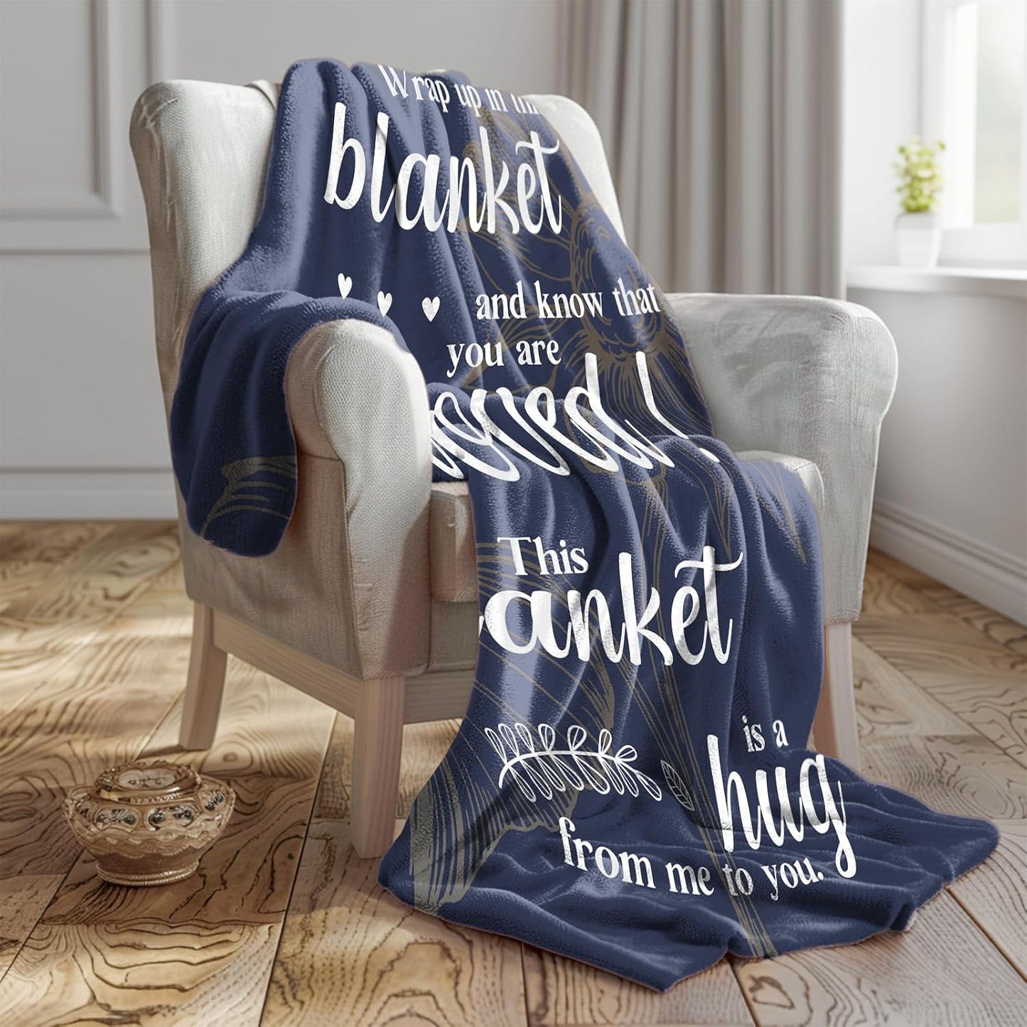 Blanket for Son Gifts, “Wrap up in this blanket and know that you are loved! This blanket is a hug from me to you”, From Parents, Birthday, Christmas, Everyday Encouragement, Inspirational