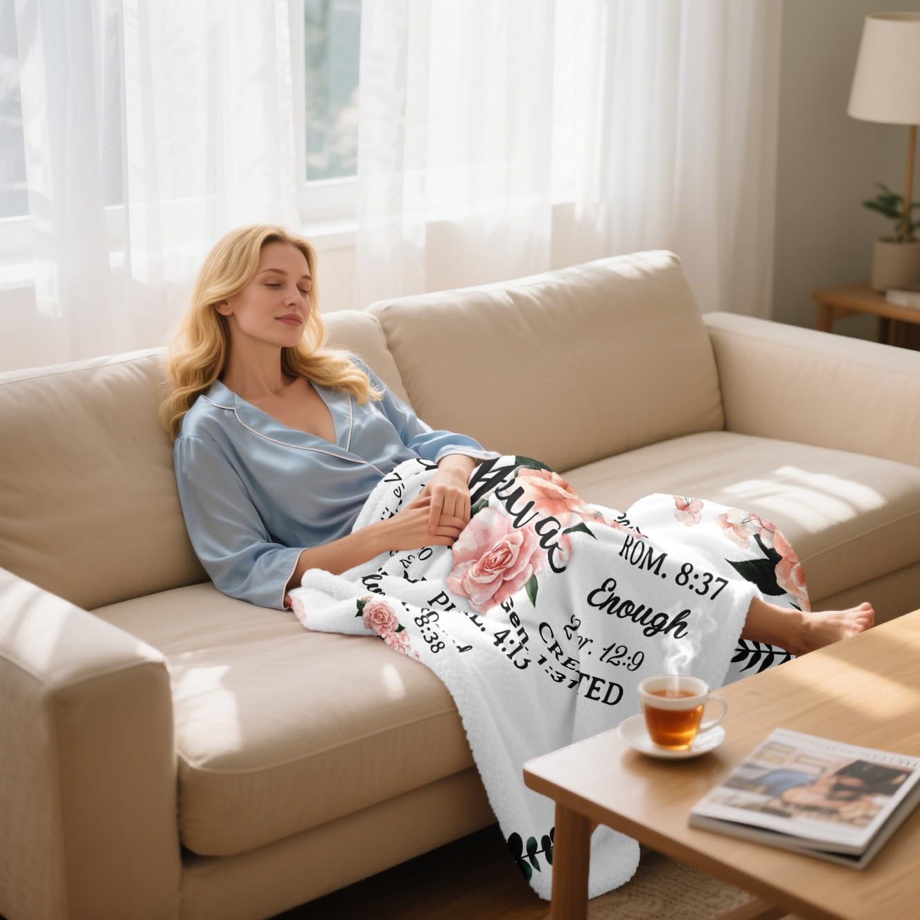 Gifts for Daughter Blanket, “You are Amazing Capable Chosen Loved Strong Created”, From Mom Dad, Birthday Christmas Graduation, Inspirational