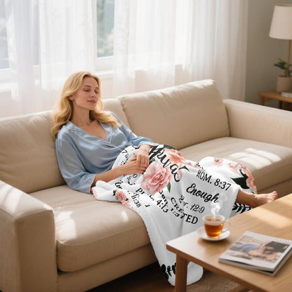 Gifts for Daughter Blanket, “You are Amazing Capable Chosen Loved Strong Created”, From Mom Dad, Birthday Christmas Graduation, Inspirational