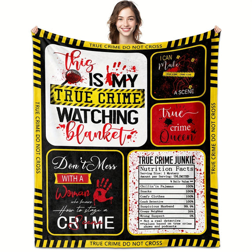 Gifts for Woman Blanket - This Is My True Crime Watching Blanket - From Parents, Birthday Christmas Holiday, Motivational Crime