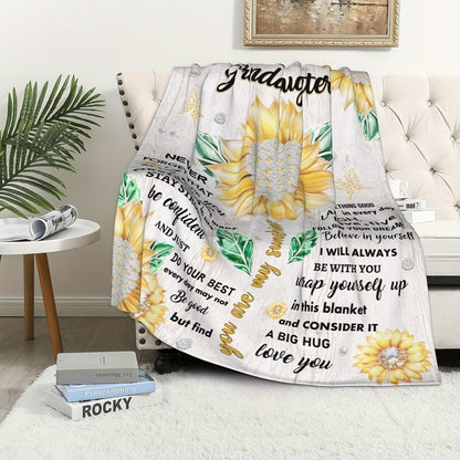Gifts for Granddaughter Blanket, "To my Granddaughter Never Forget That I Love You", From Grandparents, Birthday, Christmas, Everyday Encouragement, Inspirational Motivational