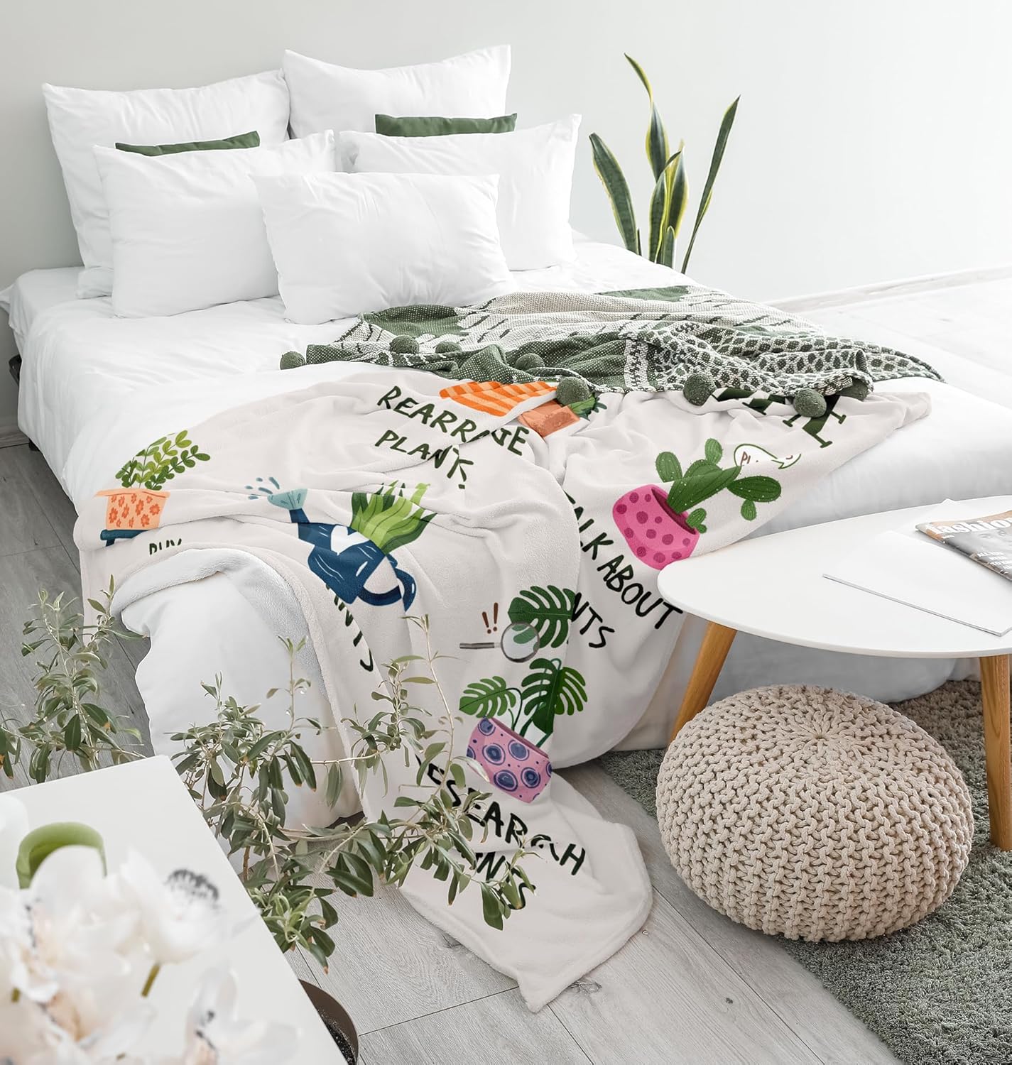 Blanket for Plant Lover Gifts, “Things I Do In My Spare Time”, From Friends Family, Birthday Christmas Holiday, Inspirational Theme