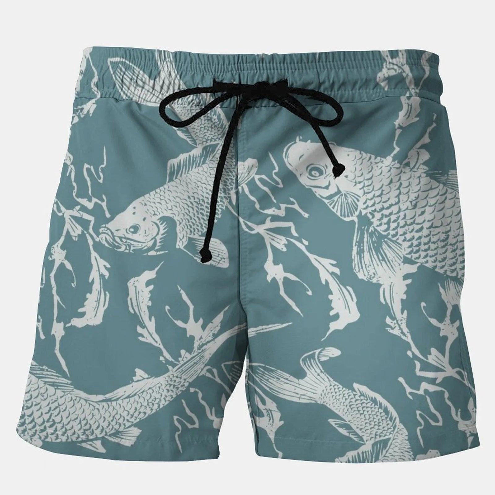 Fish Pattern Stretch Plus Size Shorts