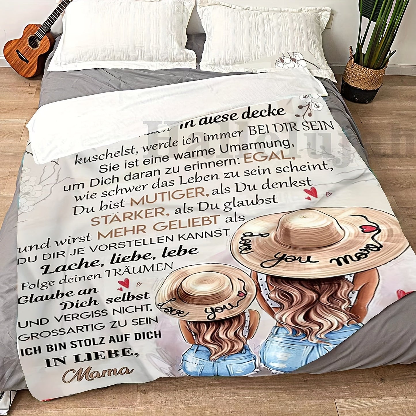 Blanket for Daughter Gifts - An meine Tochter... In Liebe, Mama - From Mom, Birthday, Christmas, Everyday Encouragement, Inspirational Motivational