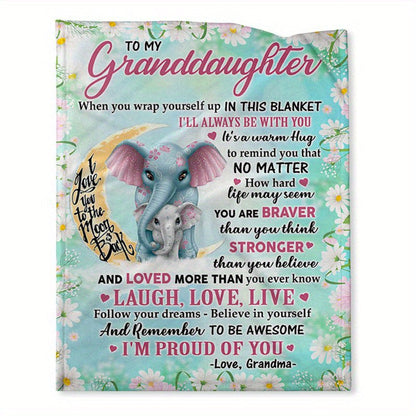 Blanket for Granddaughter Gifts - I’m Proud of You,” From Grandma, Birthday, Christmas, Everyday Encouragement, Inspirational Motivational Blanket