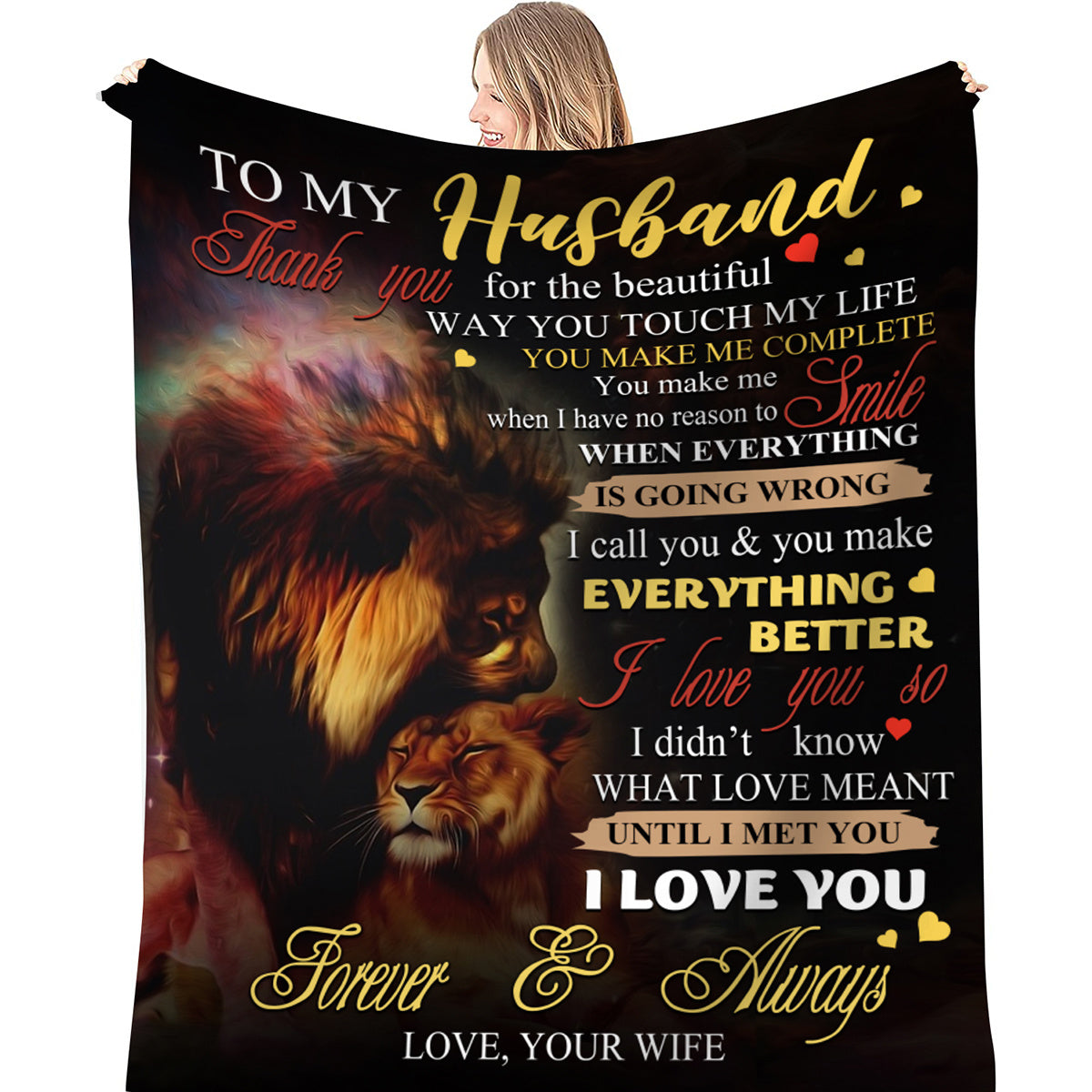 Blanket for Husband Gifts - Thank you for the beautiful way you touch my life, I love you so - From Wife, Birthday, Anniversary, Everyday Encouragement, Inspirational