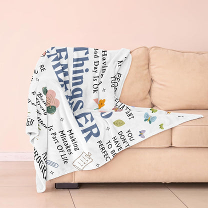 Blanket for Son Gifts, “Things To Remember”, From Parents, Birthday, Graduation, Everyday Encouragement, Inspirational Motivational