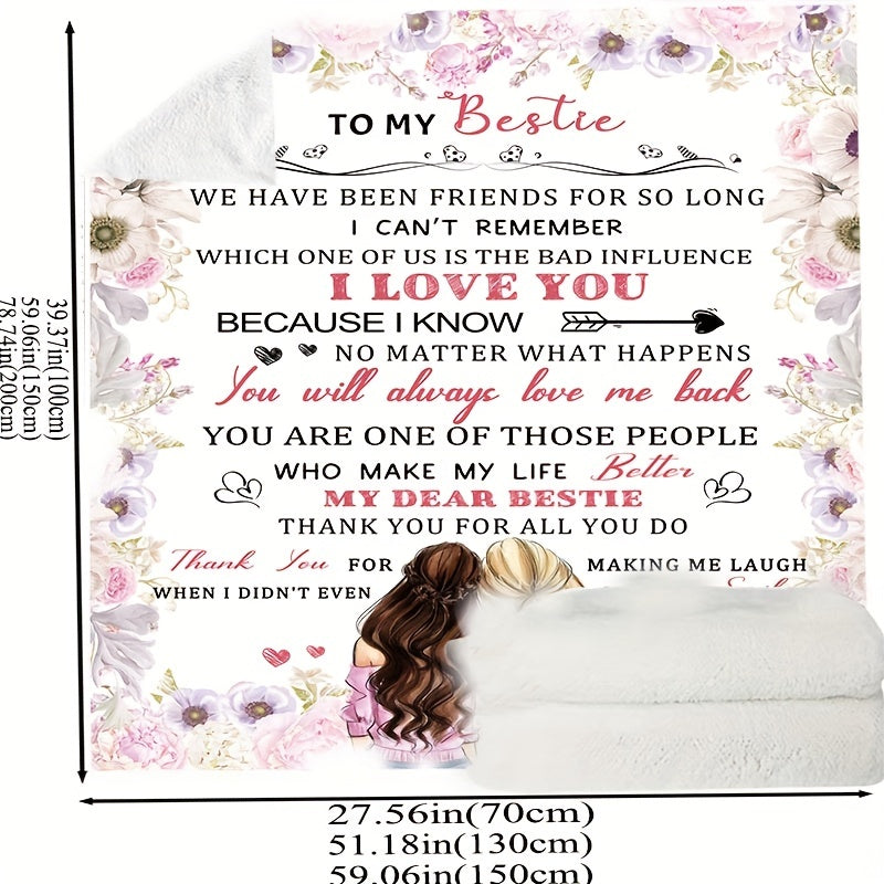 Gifts for Bestie Blanket - I Love You Because I Know No Matter What Happens You Will Always Love Me Back - From Friend, Birthday, Christmas, Everyday Encouragement, Inspirational
