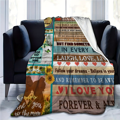 Blanket for Daughter Gifts - You Are My Sunshine, I Am So Proud You, I Love You to the Moon and Back - From Mom, Birthday, Christmas, Everyday Encouragement, Inspirational Motivational
