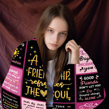 Gifts for Best Friend Blanket, "A Sweet Friendship Refreshes the Soul", From Friend, Birthday, Christmas, Graduation, Inspirational