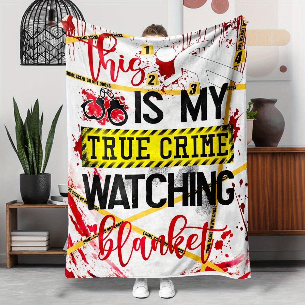 Gifts for True Crime Fans Blanket, "This Is My True Crime Watching Blanket," From Parents, Birthday, Christmas, Everyday Encouragement, Motivational