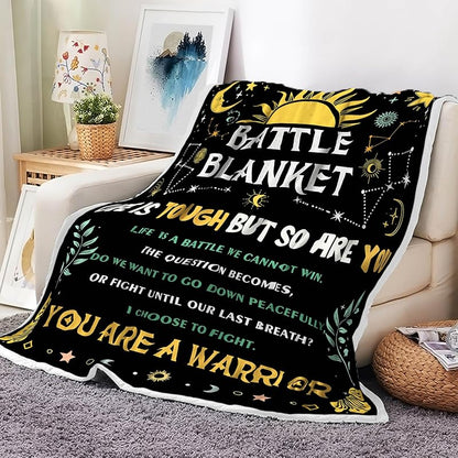 Blanket for Son Gifts, “Battle Blanket, Life Is Tough But So Are You”, From Mom Dad, Birthday, Graduation, Everyday Encouragement, Inspirational