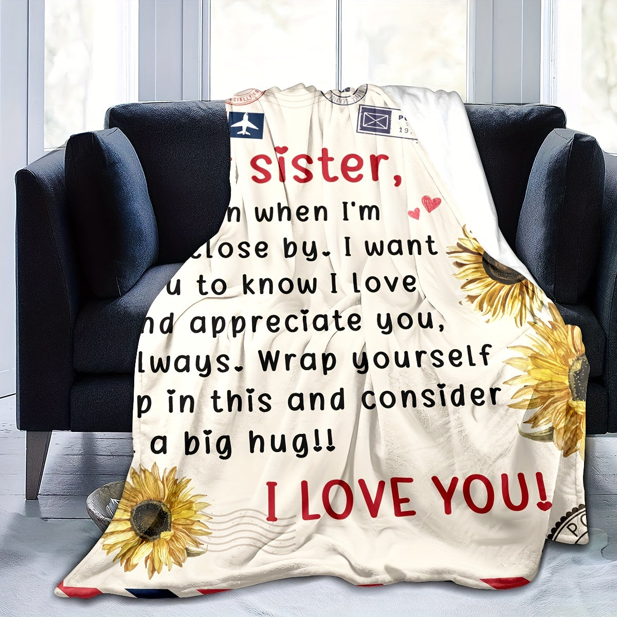 Blanket for Sister Gifts - Dear sister, Even when I’m not close by, I want you to know I love and appreciate you always,” From Sibling, Birthday, Christmas, Everyday Encouragement, Inspirational