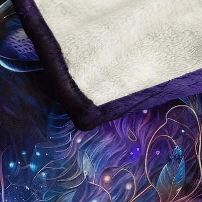 Gifts for Wolf Lovers Blanket - Star Light, Star Bright, Wolf Spirit Shines Tonight - From Family, Birthday, Christmas, Everyday Encouragement, Inspirational