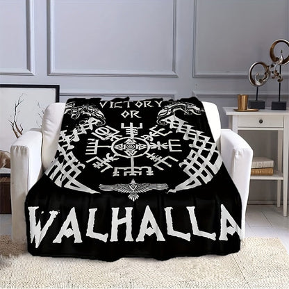 Blanket for Son Gifts, “Victory or Valhalla”, From Mom Dad, Birthday, Graduation, Christmas, Holiday, Motivational Inspirational