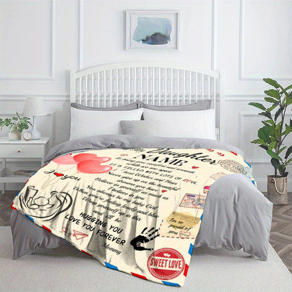 Blanket for Daughter Gifts - Hugging You I Love You Forever Mommy - From Mom, Birthday, Christmas, Everyday Encouragement, Inspirational