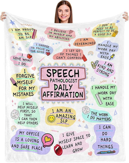 Gifts for Physician Assistant Blanket, “Daily Affirmations”, From Coworkers or Friends, Birthday, Christmas, Graduation, Motivational